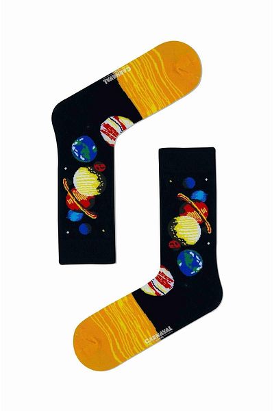 CARNAVAL SOCKS Унисекс цветни чорапи с шарки на слънце и планети