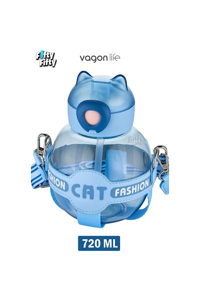 Vagonlife Vagonli̇fe 720 ml Water Bottle with Case and Straw Blue
