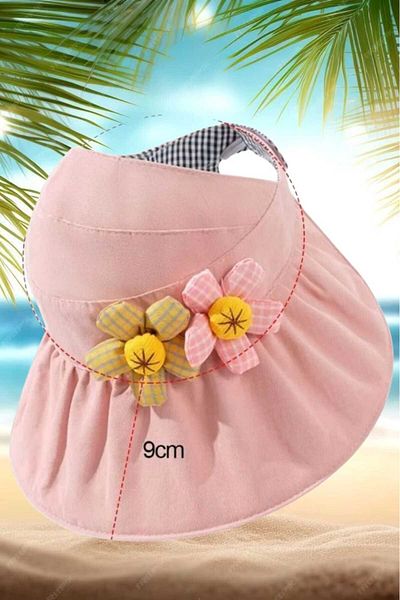 Mood Agenda Girl's 4-10 Years Foldable Sunscreen Summer Linen Visor Hat