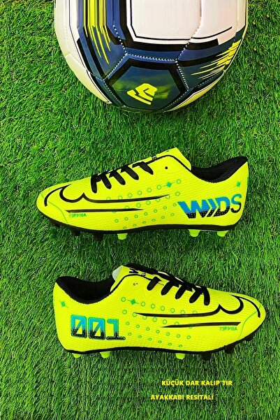 ClassyMen Walket Boys' Yellow and Black Studded Turf Soccer Shoes - Narrow Fit