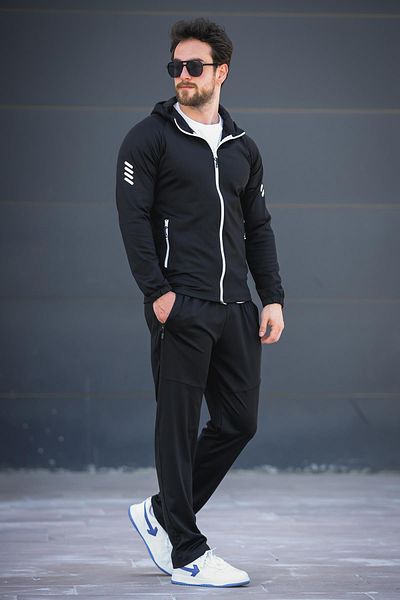 Oksit Σετ ανδρικής φόρμας Remi Slim Fit Diver με κουκούλα με φερμουάρ