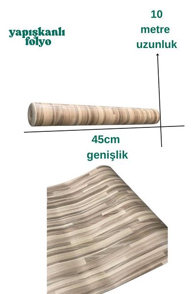 Renkli Duvarlar 45 cm x 10 metri 1 bucată folie adeziv model surpriză din lemn pentru acoperirea pereților de bucătărie hârtie folie