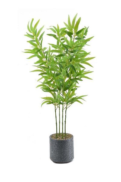 DRAMA HOME Artificial Bamboo Tree with Pot Green/Grey 120cm
