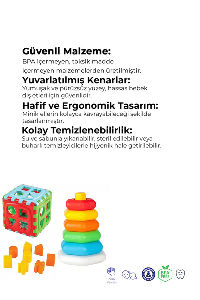 Kiki Bebeğimin Ilk Oyuncakları 3'lü Set Eğitici Oyuncak