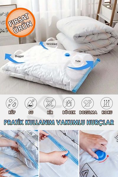 garaccu Χοντρό παπλωματάκι σε κενό αέρος Θήκη παπλώματος Βαλίτσα Organizer Ντουλάπα Organizer Τσάντα κενού αέρος 80x100cm
