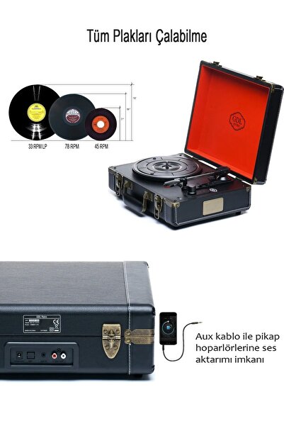 GDL Retro Çanta Pikap T317b Siyah (BLUETOOTH-ŞARJLI-AUX-METAL IĞNELİ) "orijinal Ürün-2 Yıl Garantili"