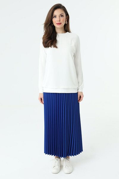 Puane Crew Neck Chiffon Detailed Women's Blouse / Tunic - 10272
