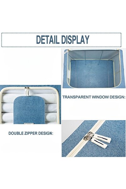 Flippy Foldable Storage Box 24 L40x30x20cm, Metal Frame, Stable Plastic Base Support, Blue