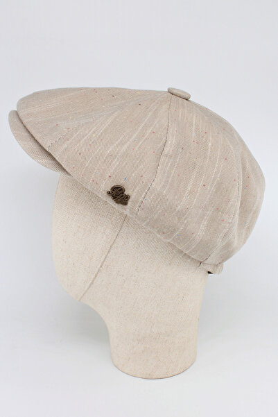 Hat Town İngiliz Model Çizgili Kumaş Yazlık Kasket Şapka