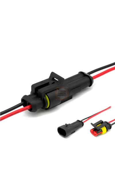 Meon Robotik Otomasyon 2-Pin Su Geçirmez Kablolu Konnektör Soket Takımı-Araba...