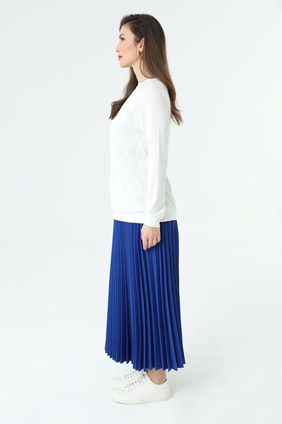 Puane Crew Neck Chiffon Detailed Women's Blouse / Tunic - 10272