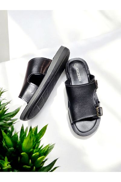 GEZER Daily Double Buckle Adjustable Soft Sole Home and Outdoor Slippers