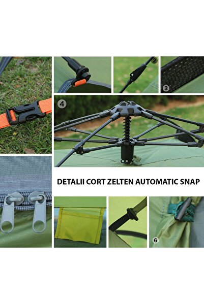 ACTION ONE Cort full automat Snap, 200X230X140 cm, verde