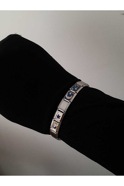 bijoux uniques Day&Night Series Italian Charm Steel Bracelet