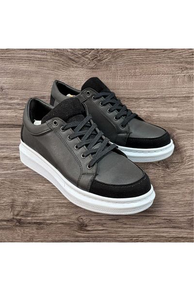 Alp Collection Men's Black-Tan Comfortable Sole Lace-Up Shoes