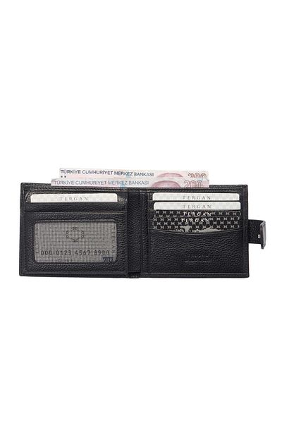 Tergan Black Genuine Leather Men's Wallet - S1Ce 00001567 -A6F