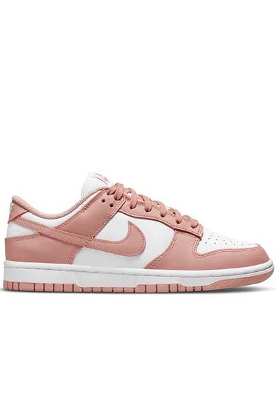 Nike Dunk Low Leather Unisex Sneaker Γνήσιο δέρμα Λευκό Ροζ Αθλητικά Παπούτσια
