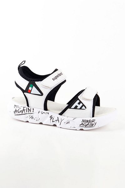 Süperland Girl's Genuine Leather White Color Sandals