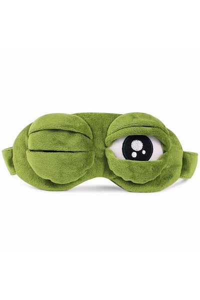 (Tokgöz İletişim) Mască de somn amuzantă Curious Frog, material textil moale