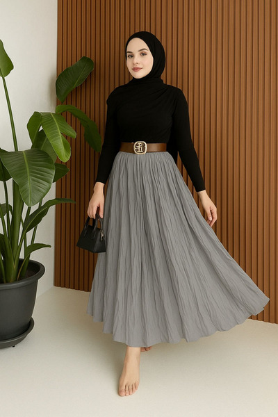 beymood Women's Crinkle Skirt