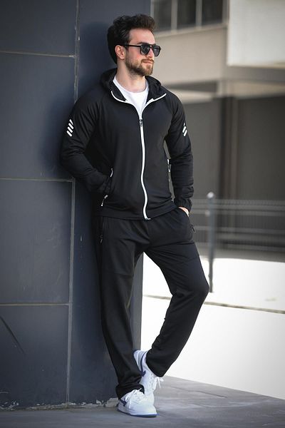 Oksit Σετ ανδρικής φόρμας Remi Slim Fit Diver με κουκούλα με φερμουάρ