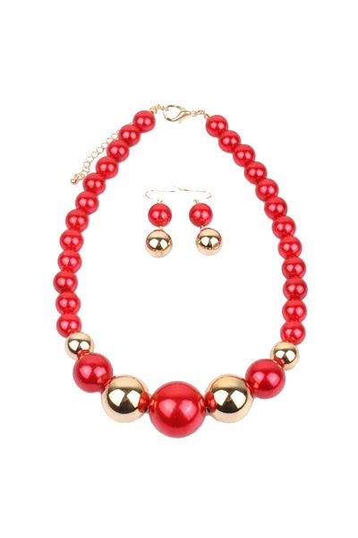 SIC MODA Pearl Necklace and Earrings Set SIC MODA 5674C