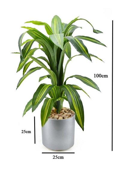 DRAMA HOME 100cm Green/Silver Artificial Corn Tree