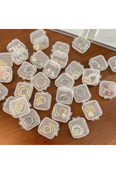 TAKIMOON 10 Mini Earrings/Necklace/Ring Storage Carrying Box (3.5X3.5 cm)