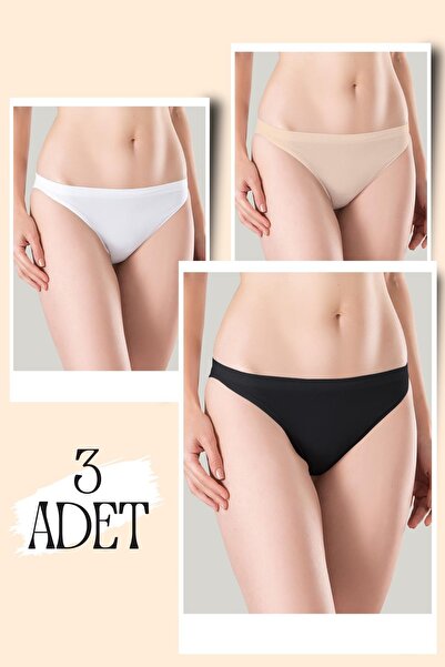 Jacarsman Γυναικεία εσώρουχα 3 τεμαχίων χωρίς ραφές, βραζιλιάνικο μαύρο και λευκό, 3 τεμάχια χωρίς ραφές, πλεκτά χωρίς ίχνη