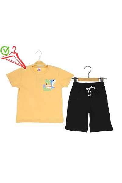 mini fonte kids МЪЖКИ ШОРТИ ПАНТАЛОНИ MINI FONTE 209-04-25 С ПРИНТ "ДИВА ДЖУНГЛА" ЗА ДЕЦА 1/5 ГОДИНИ
