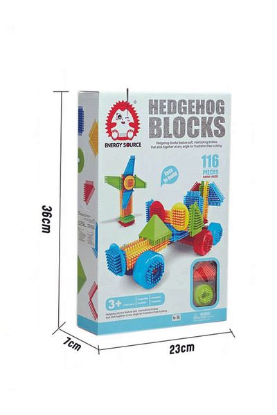 TİME 116-Piece Hedgehog Building Blocks Toy for Toddlers Age 2+