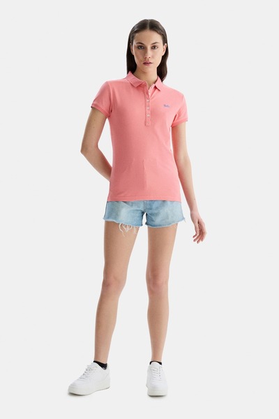 UCLA Γυναικείο μπλουζάκι Shaver Pink Polo Collar Κεντημένο