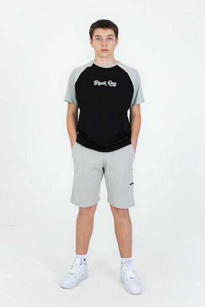 Black One Boy's Pocket Print Detailed Bottom Top Set