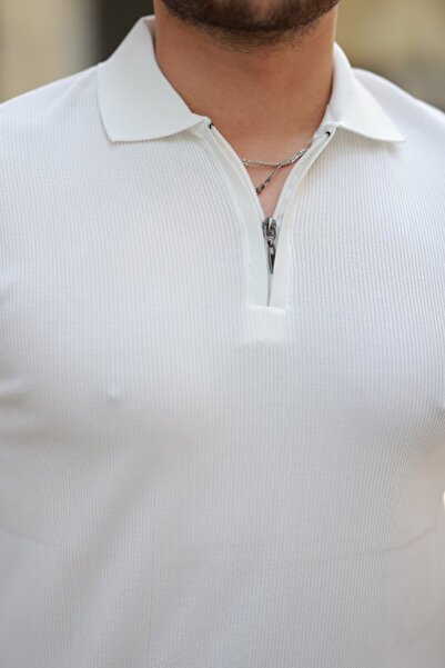 JANES Ανδρικό κοντομάνικο μπλουζάκι με γιακά με φερμουάρ