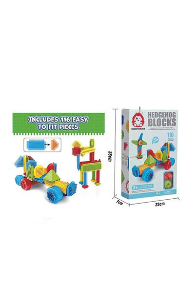 TİME 116-Piece Hedgehog Building Blocks Toy for Toddlers Age 2+