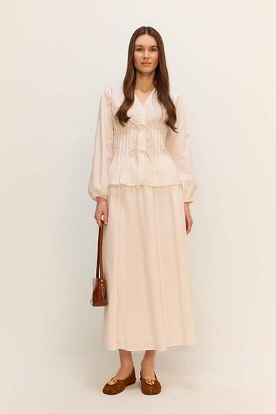 DeFacto New Season A-Line Basic Plain Poplin Maxi Skirt