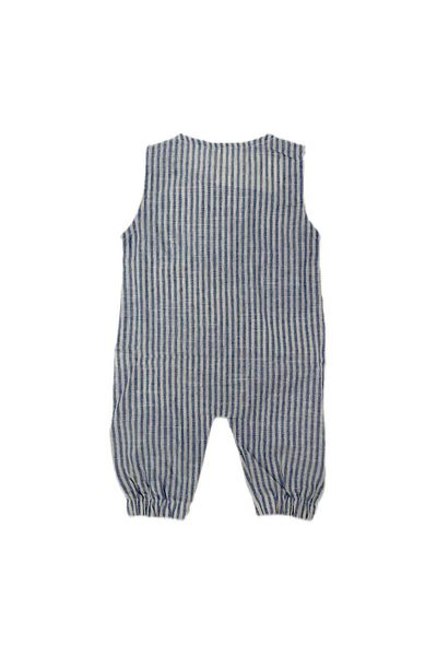 CNS Concept Blue and White Muslin Sleeveless Jumpsuit