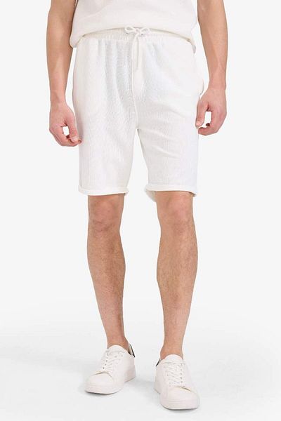 DeFacto New Season Regular Fit Textured Basic Plain Bermuda Shorts