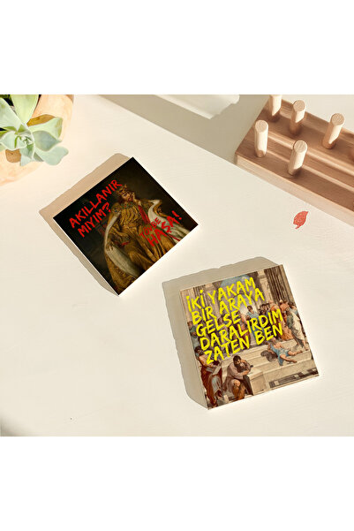 arslart Replik ve Sanat Eseri Doğal Taş Bardak Altlığı, Dekoratif Altlık, Pre...