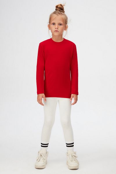LOVETTI Girl'S Red Long Sleeve Crew NecK T-Shirt