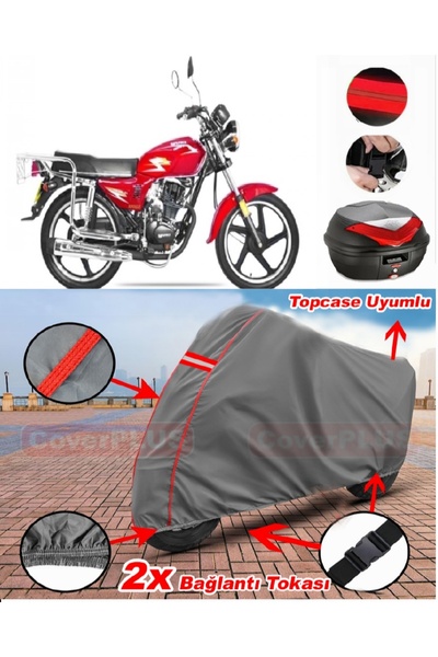 CoverPlus Yuki YK100-5 حقيبة خلفية متوافقة مع قماش القنب للدراجات النارية بال...