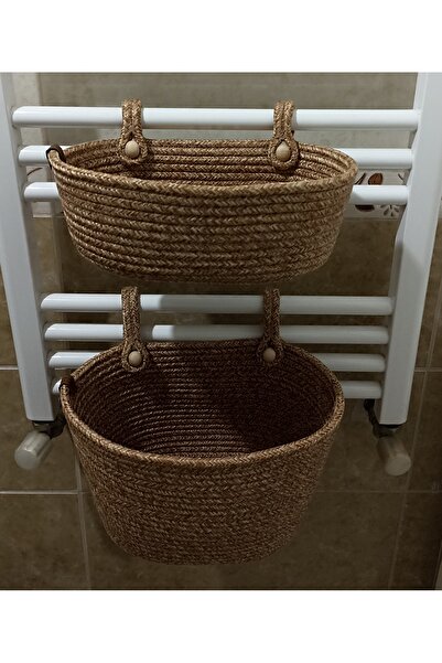 Pınar Gündoğdu Collection سلة معلقة من الخيزران لتنظيم الحمام، سلة متعددة الأ...