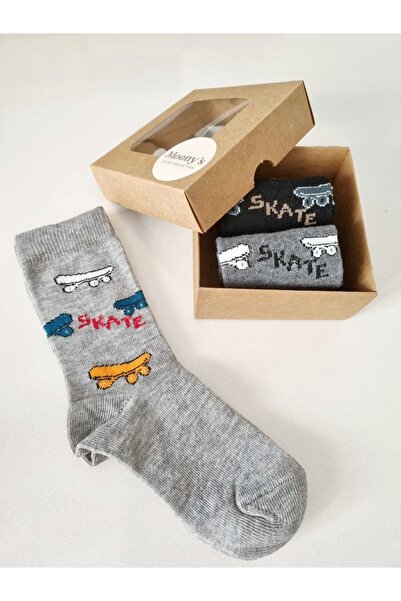 Moonys Socks Collection Комплект цветни момчешки чорапи с мотив скейтборд (3 ...