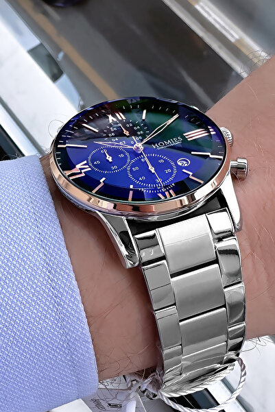 Homies Orijinal Özel Kutulu Kesme Cam Erkek Kol Saati Gümüş Renk Çelik Kordon Hediye Bileklik HME2065C1