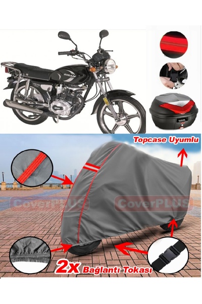 CoverPlus Bisan Toprak WRC 125 حقيبة خلفية متوافقة مع قماش القنب للدراجات الن...