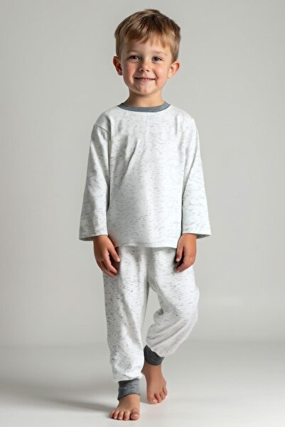 Zeyland Unisex Children's Patterned Pajama Set - Anthracite