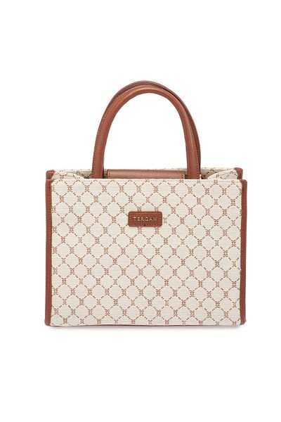Tergan Beige Textile Women's Handbag - S25Y1Twc0702-S7G