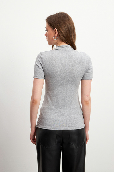 Bipantolon Women's Light Gray Khaki 2 Pack Short Sleeve Blouse