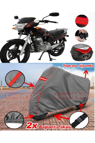 CoverPlus حقيبة ظهر Mondial 125 NT باللون الفيروزي متوافقة مع قماش القماش الم...