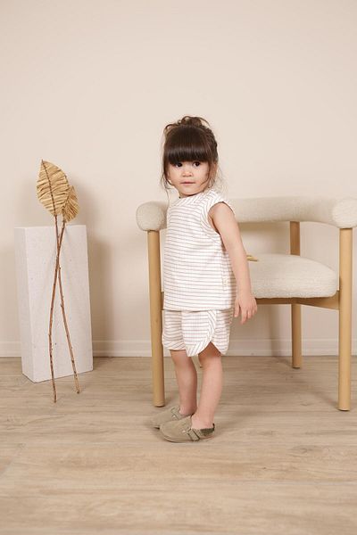 OhlalaKoala Brown Striped Tank Top Shorts Set